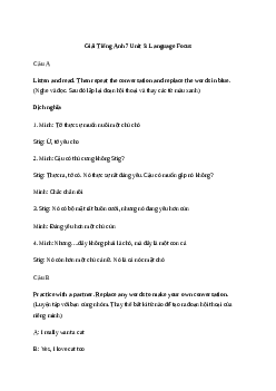 Giải Tiếng Anh 7 Unit 5: Language Focus | Explore English