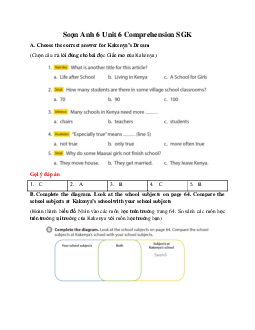 Soạn Anh 6 Unit 6 Comprehension SGK Cánh diều