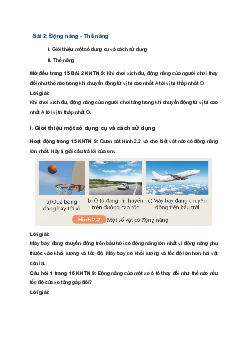Giải Khoa học tự nhiên 9 Kết nối tri thức Bài 2: Động năng - Thế năng