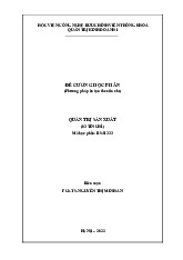 Đề cương chi tiết môn Quản trị sản xuất| Học viện Công Nghệ Bưu Chính Viễn Thông