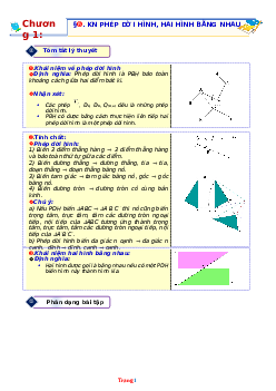 Lý thuyết và trắc nghiệm bài Khái niệm về phép dời hình-hai hình bằng nhau Toán 11 (có lời giải)
