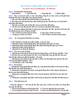 Bài tập trắc nghiệm môn vật lý 9 Bài 22 Tác dụng của dòng điện- từ trường (có đáp án)