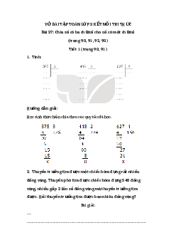 Giải VBT môn Toán 3 - Bài  37: Chia số có ba chữ số cho số có một chữ số | Kết nối tri thức