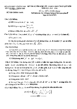 Đề Toán (chung) thi vào 10 năm 2021 – 2022 trường chuyên Lê Quý Đôn – BR VT