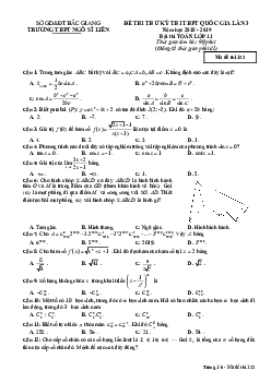 Đề thi thử Toán 11 THPTQG 2019 lần 3 trường Ngô Sĩ Liên – Bắc Giang