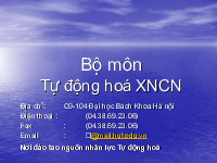 Bài giảng Giới thiệu ngành Tự động hóa môn Chủ nghĩa xã hội khoa học | Đại học Bách Khoa Hà Nội