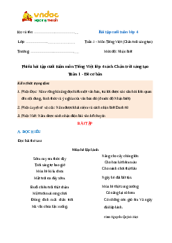 Bài tập cuối tuần Tiếng Việt lớp 4 Chân trời sáng tạo - Tuần 1