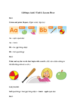 Giải Tiếng Anh lớp 3 Unit 1: Lesson Four | Family and Friends