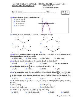 Đề thi HKI Toán 10 năm học 2017 – 2018 trường THPT Phan Bội Châu – Đăk Lăk