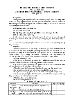 Đề thi giữa học kì 1 môn Hoạt động trải nghiệm hướng nghiệp 6 năm 2023 - 2024 sách Kết nối tri thức với cuộc sống | Đề 6
