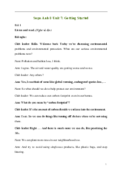 Giải Tiếng Anh 8 Unit 7: Getting Started | Kết nối tri thức