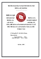 Tiểu luận Tập trung doanh nghiệp sản xuất tủ bàn ghế gỗ 2015-2017 môn Quản trị kinh doanh | Trường Đại học Duy Tân