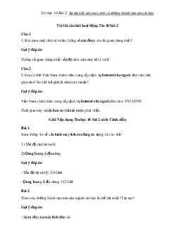 Giải Tin học 10 Bài 2: Sự ưu việt của máy tính và những thành tựu của tin học | Cánh diều