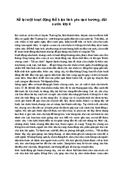 Văn mẫu 8 Kể lại một hoạt động xã hội | Viết bài văn kể lại một hoạt động thể hiện tình yêu quê hương, đất nước