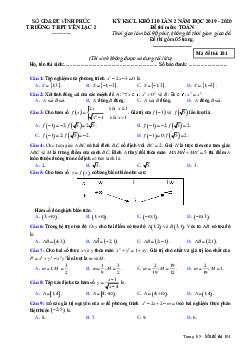 Đề KSCL Toán 10 lần 2 năm 2019 – 2020 trường THPT Yên Lạc 2 – Vĩnh Phúc