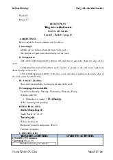 Giáo án môn Tiếng anh lớp 4 - Unit 3: My week | Bộ sách Global Success | Tiểu học ( Chương trình mới)