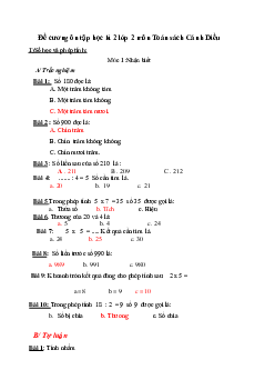 Đề cương ôn tập học kì 2 lớp 2 môn Toán | Cánh Diều