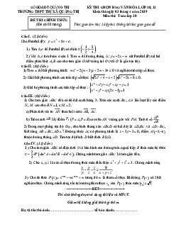Đề thi HSG tỉnh Toán 10 THPT năm 2018 – 2019 sở GD&ĐT Hải Dương