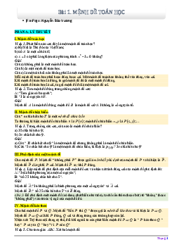 Bài tập mệnh đề toán học và tập hợp Toán 10 Cánh Diều