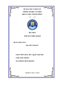 Tiểu luận "Ống hút cỏ bàng"