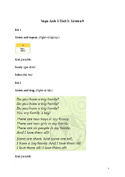 Tiếng Anh lớp 3 Unit 3: Lesson 9 trang 58 Explore Our World