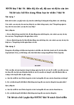 Giải Khoa học tự nhiên 7 Bài 10: Biên độ, tần số, độ cao và độ to của âm | Cánh diều
