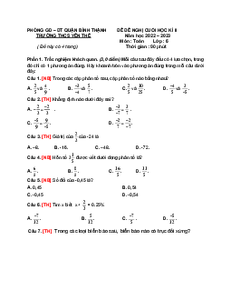 Đề đề nghị cuối kì 2 Toán 6 năm 2022 – 2023 trường THCS Yên Thế – TP HCM