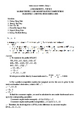 Assignment 9: Group 3 on Market Structures | Microeconomics | Trường Đại học Quốc tế, Đại học Quốc gia Thành phố Hồ Chí Minh
