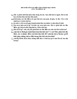 Đề cương ôn tập môn Tâm lý học đại cương