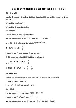 Giải Toán 10 Bài 2: Xác suất của biến cố | Chân trời sáng tạo