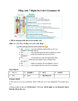 Tiếng Anh 7 Right On Unit 4 Grammar 4b