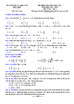 Đề kiểm tra giữa học kỳ 2 Toán 7 năm 2022 – 2023 sở GD&ĐT Bắc Ninh