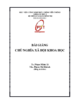 Bài giảng chi tiết môn Chủ nghĩa xã hội khoa học | Học viện Công nghệ Bưu chính Viễn thông