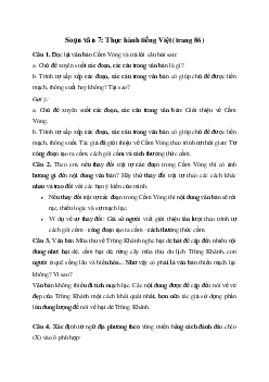 Thực hành tiếng Việt trang 86 - Soạn văn 7 Chân trời sáng tạo