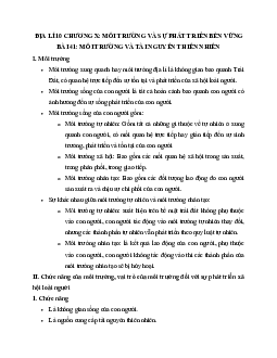 Tóm tắt lý thuyết Địa lý 10 bài 41