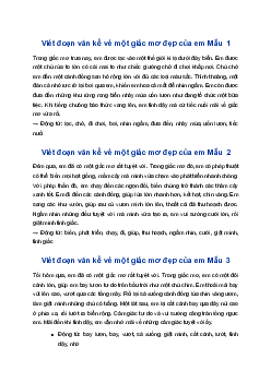 Viết đoạn văn kể về một giấc mơ đẹp của em, chỉ ra các động từ em đã dùng | Tập làm văn 4