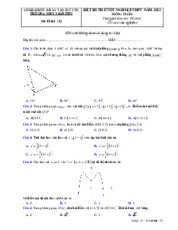 Đề thi thử tốt nghiệp THPT 2023 môn Toán trường THPT Trần Phú – Phú Yên