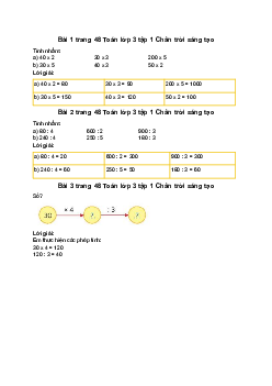 Toán lớp 3 trang 48 Nhân nhẩm, chia nhẩm Chân trời sáng tạo
