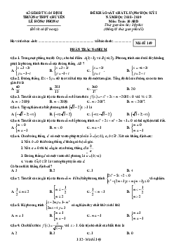 Đề thi HK1 Toán 10 năm 2018 – 2019 trường THPT chuyên Lê Hồng Phong – Nam Định