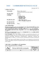 Môn học này cung cấp cho sinh viên ngành kỹ thuật hóa học những hiểu biết cơ bản của một số các phương pháp phân tích công cụ hiện đại thường gặp | Bài giảng môn Phân tích bằng công cụ | Đại học Bách khoa hà nội