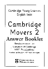 Cambridge Movers 2 Answer Booklet