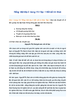 Giải SGK Tiếng Việt 5 trang 113 Bài 22: Đọc mở rộng - Kết nối tri thức (Tập 1)