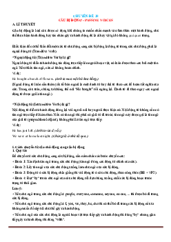 Chuyên đề ngữ pháp Tiếng Anh 12: chuyên đề 18 câu bị động-Passive Voices