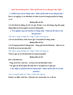 Soạn Em bé thông minh - Nhân vật kết tinh trí tuệ dân gian Siêu Ngắn | Ngữ Văn 7 Chân Trời Sáng Tạo tập 1