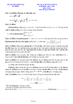 Đề thi tuyển sinh lớp 10 năm 2023-2024 môn toán Sở GD Hà Tĩnh (có đáp án và lời giải chi tiết)