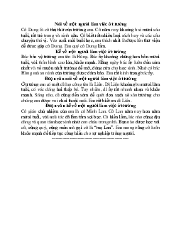 Nói về một người làm việc ở trường lớp 2 | Tập làm văn lớp 2 | Chân trời sáng tạo