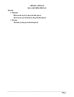 Chuyên đề quy đồng mẫu nhiều phân số Toán 6