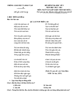 Đề thi học kì 1 môn Ngữ văn 7 năm 2023 - 2024 sách Kết nối tri thức với cuộc sống - Đề 10
