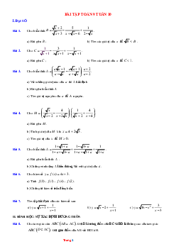 Bài tập toán 9 tuần 10 (có đáp án và lời giải chi tiết)