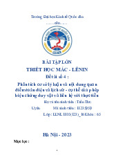 Phân tích cơ sở lý luận và nội dung quanđiểm toàn diện và lịch sử - cụ thể của phépbiện chứng duy vật và liên hệ với thực tiễn | Bài tập lớn triết học mác - lênin